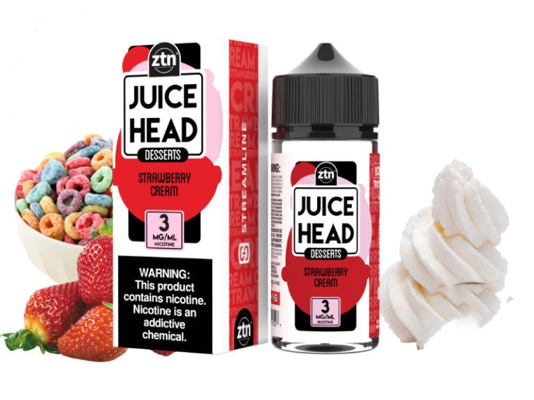 wqr (1) Strawberry Cream JUICE HEAD DESSERTS ZTN 100ml - Image 1