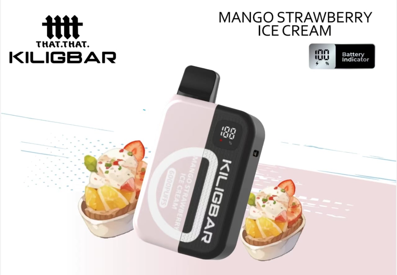 KILIGBAR 6K Puff Mango Strawberry Ice Cream Disposal Kit KILIGBAR 6K Puff Mango Strawberry Ice Cream Disposal Kit - Image 1