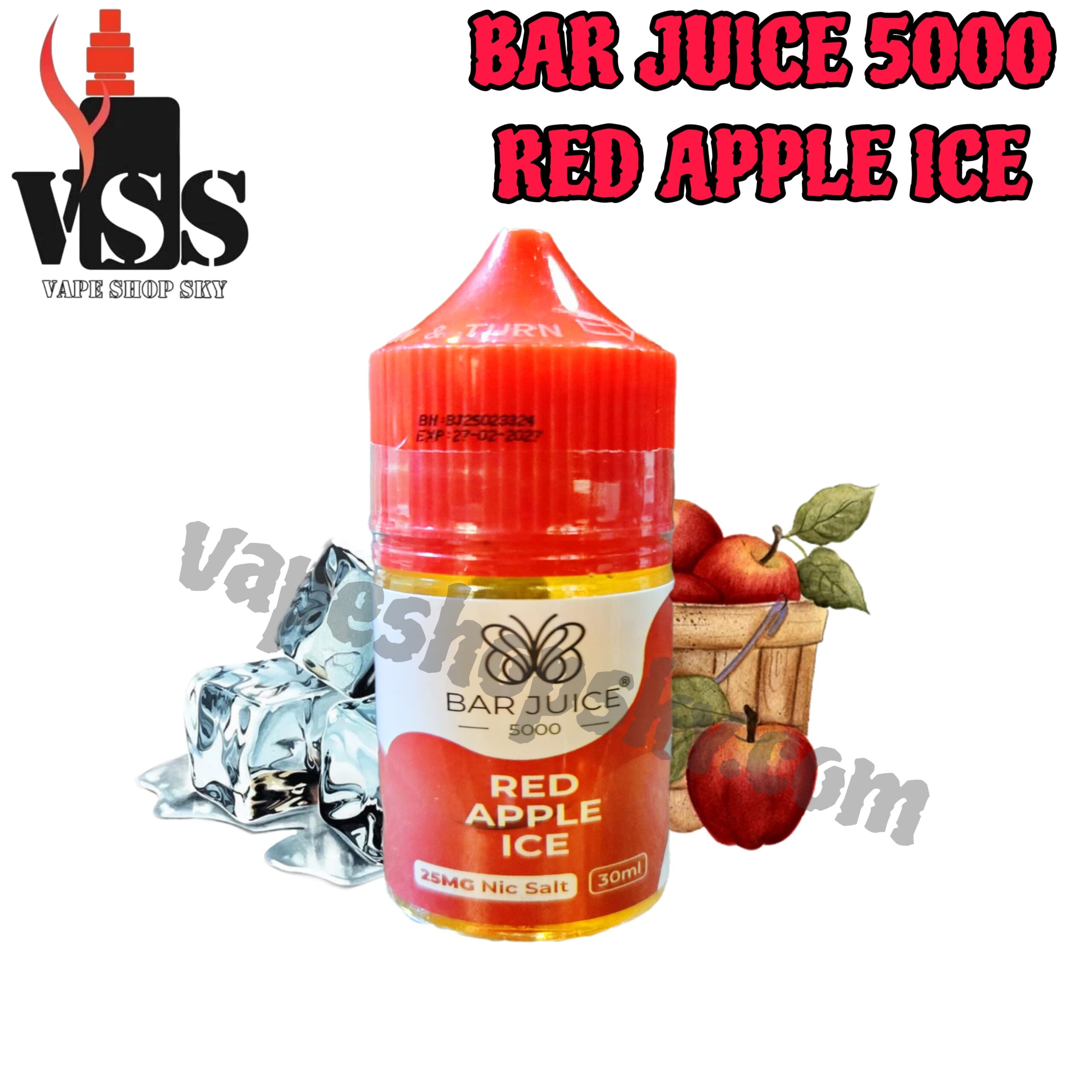 WhatsApp Image 2025-04-29 at 5.35.24 PM (1) BAR Juice Nic Salt 5000 – Red Apple Ice 30ml - Image 1